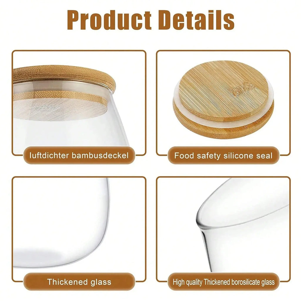 Hermetic Containers for Food Storage Pots Glass Jar with Lid Sealed Container Sugar Tea Cans Airtight Coffee Jars Kitchen Supply colegio culinario de morelia