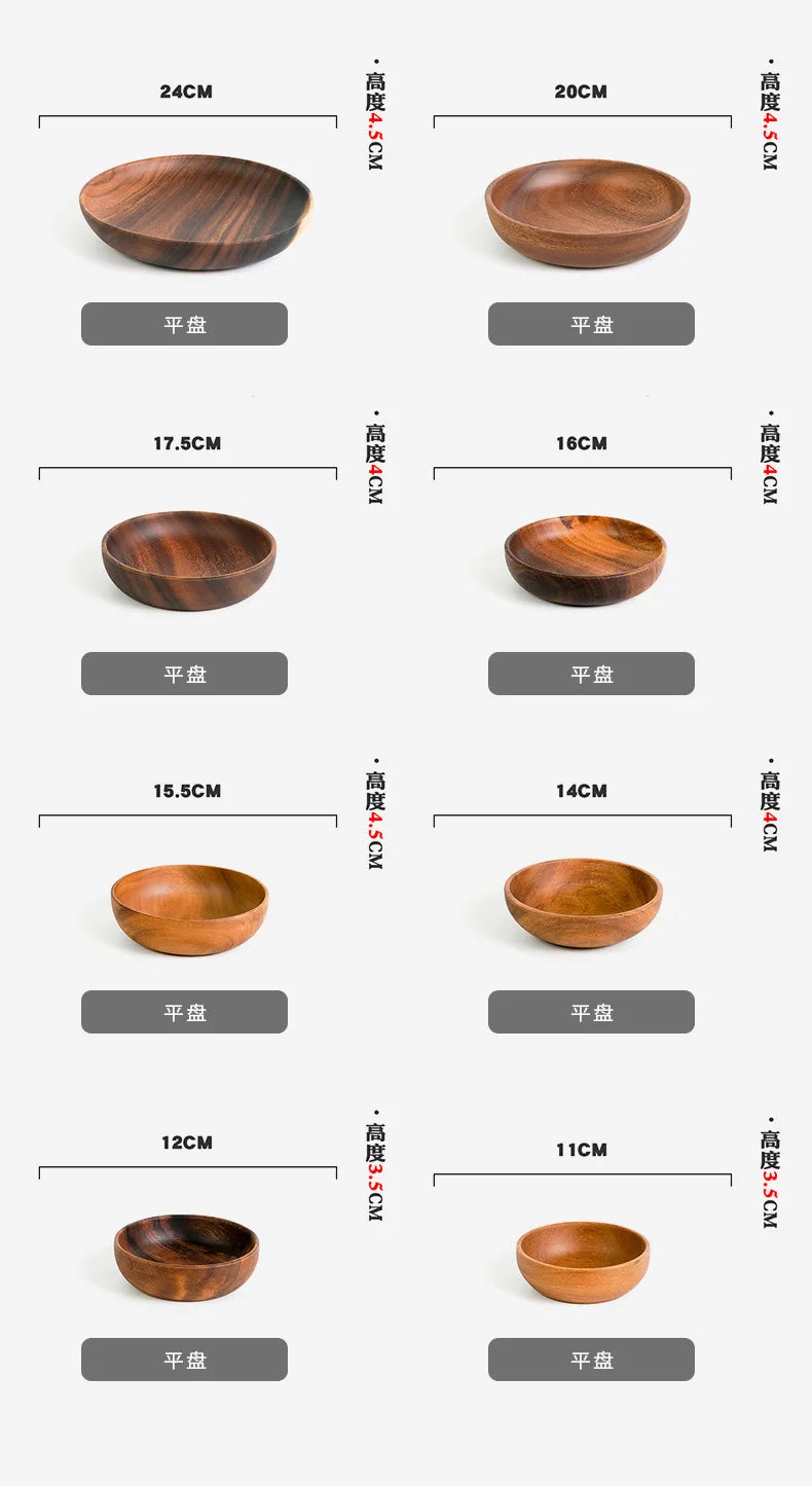 Extra Large Siwood Bowl Tray Set, Round Wooden Tray, Extra Large Salad Bowl, Solid Wood Tray, Custom Mixing Bowls, Ramen Chef's Market