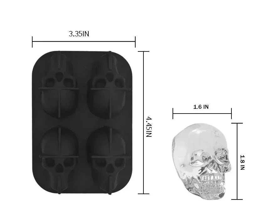 3D Skull Silicone Ice Mould Mold Ice Cube Home Ball Mold Whiskey Cocktail Wine Maker Cream Kitchen Tools Gadgets Dining Bar colegio culinario de morelia