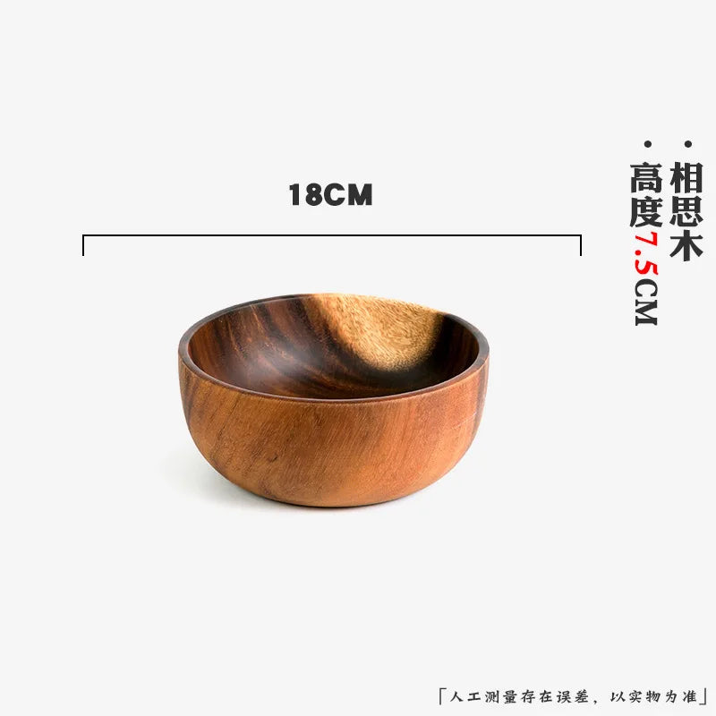 Extra Large Siwood Bowl Tray Set, Round Wooden Tray, Extra Large Salad Bowl, Solid Wood Tray, Custom Mixing Bowls, Ramen Chef's Market