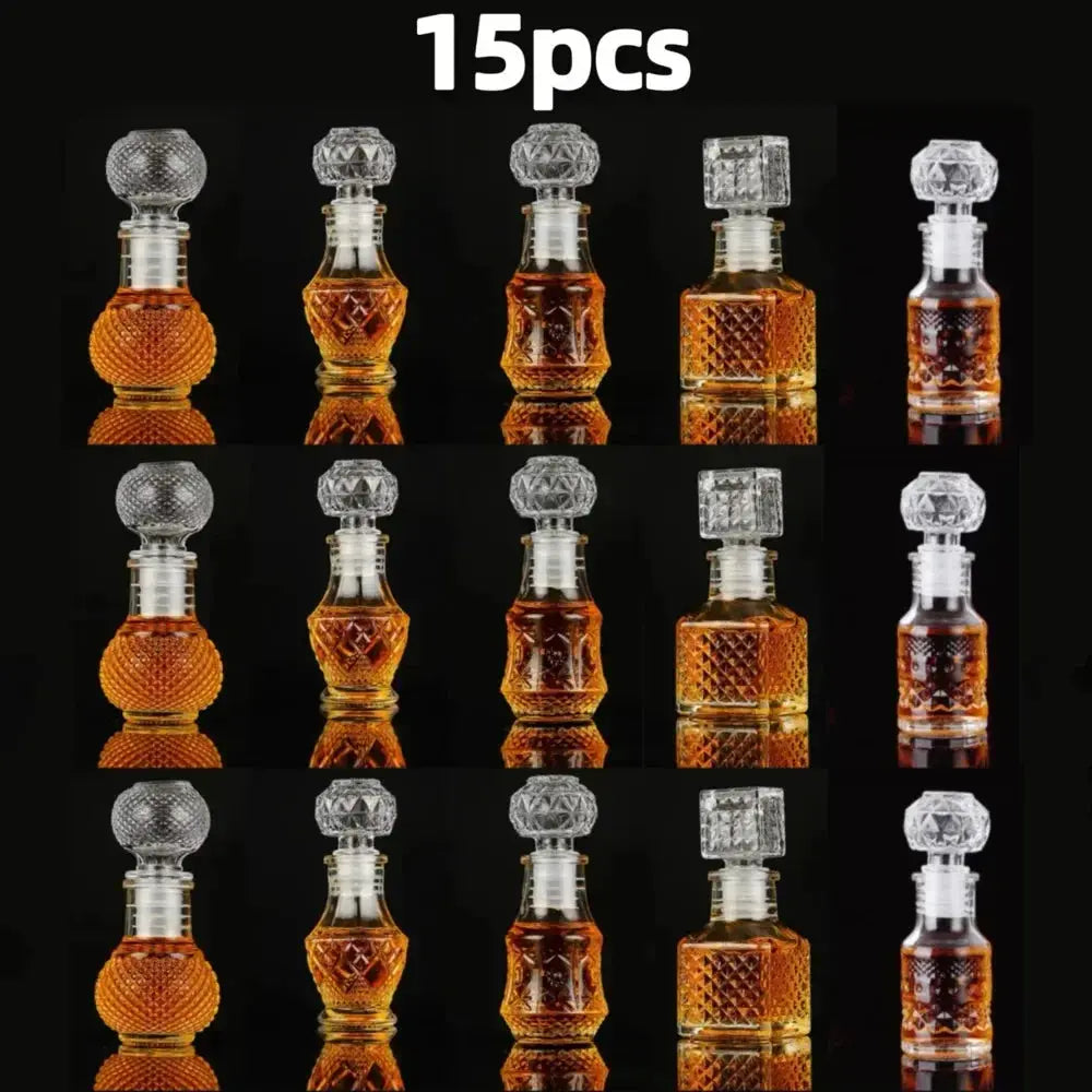 5 10 15 Pcs Whiskey Liquor Bottle 50ml Cute Glass Dispenser Mini Alcohol Guest Gift Wedding Decanter Wine Pot Shot Jars Bar Set colegio culinario de morelia