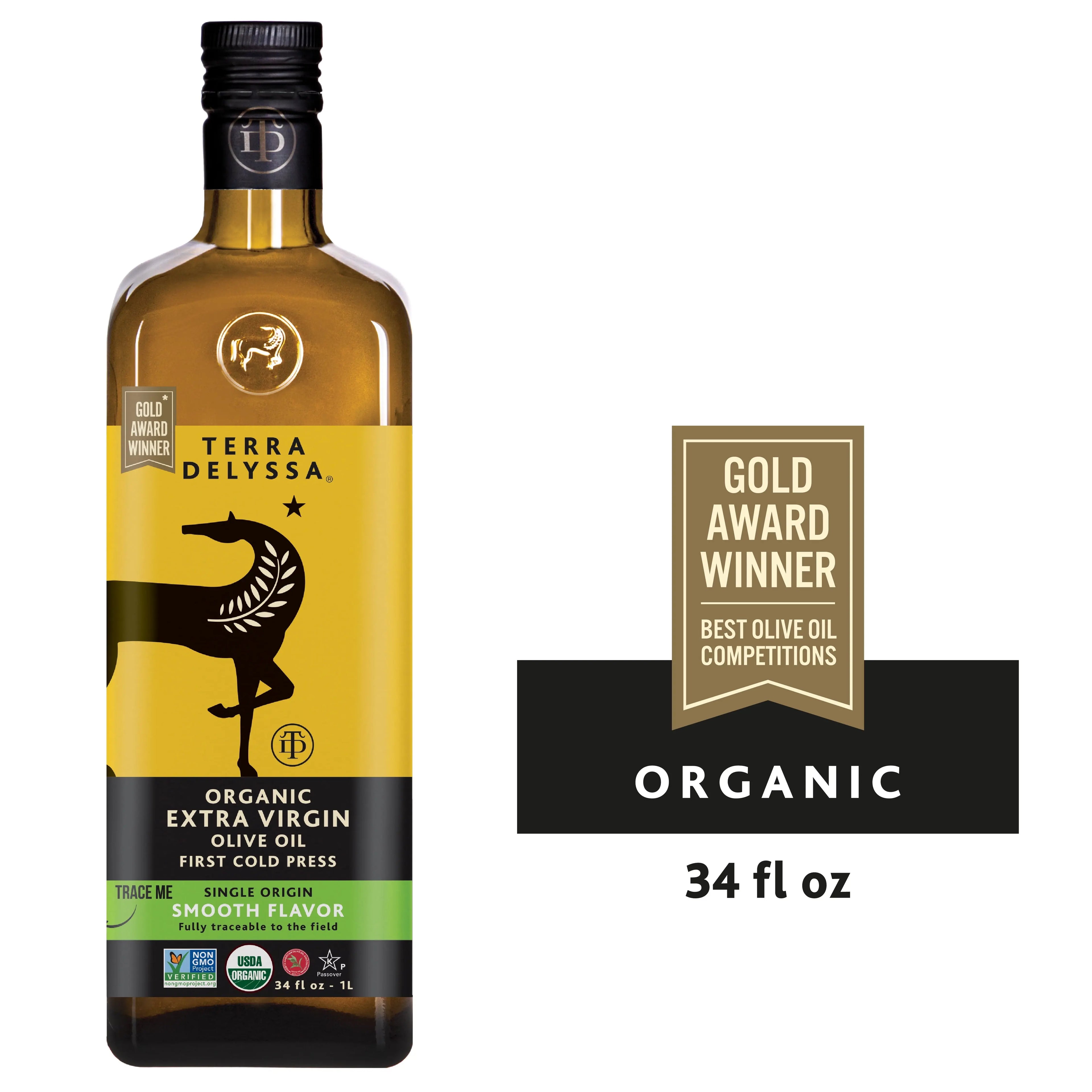 Organic Extra Virgin Olive Oil, 34 Fl. Oz. Glass