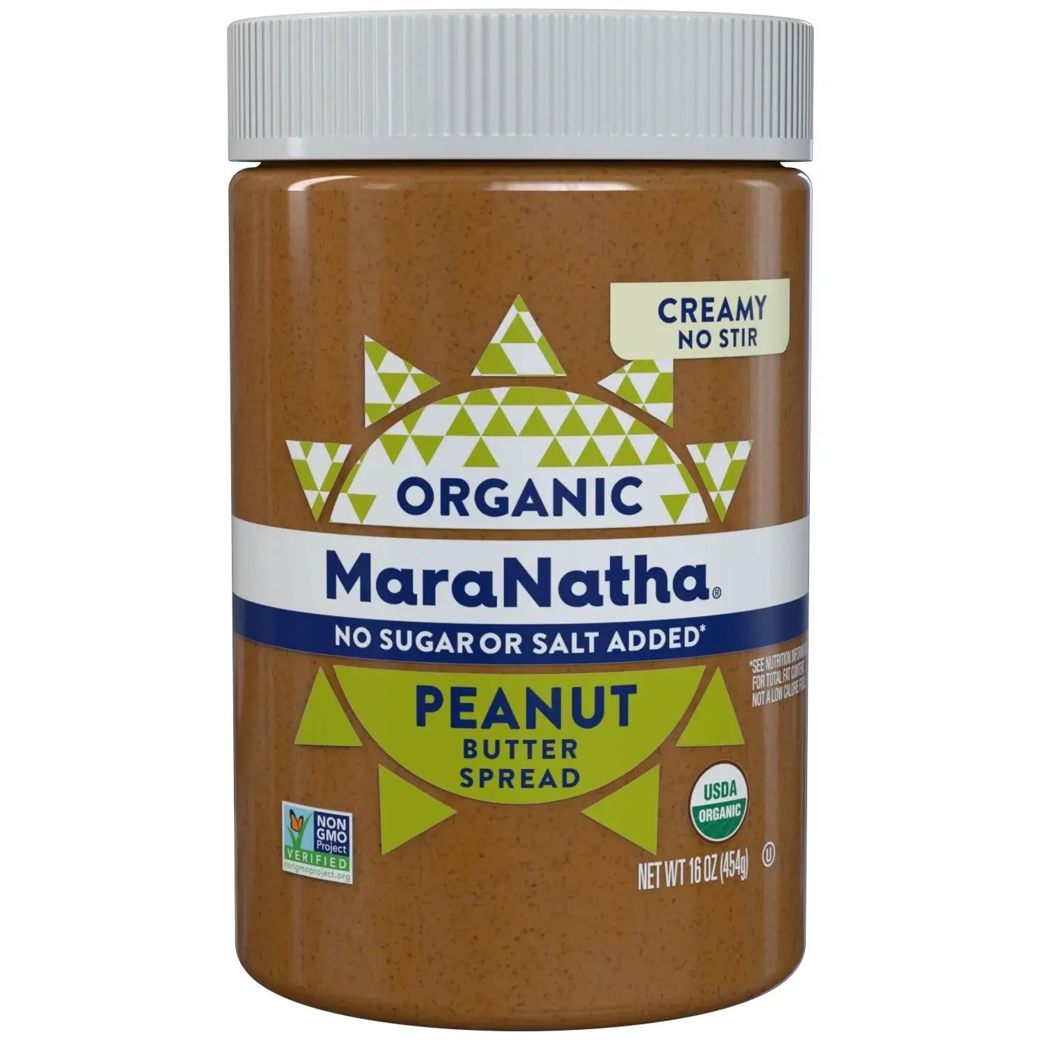 Organic Creamy No Sugar No Salt Peanut Butter Spread, 16 Oz