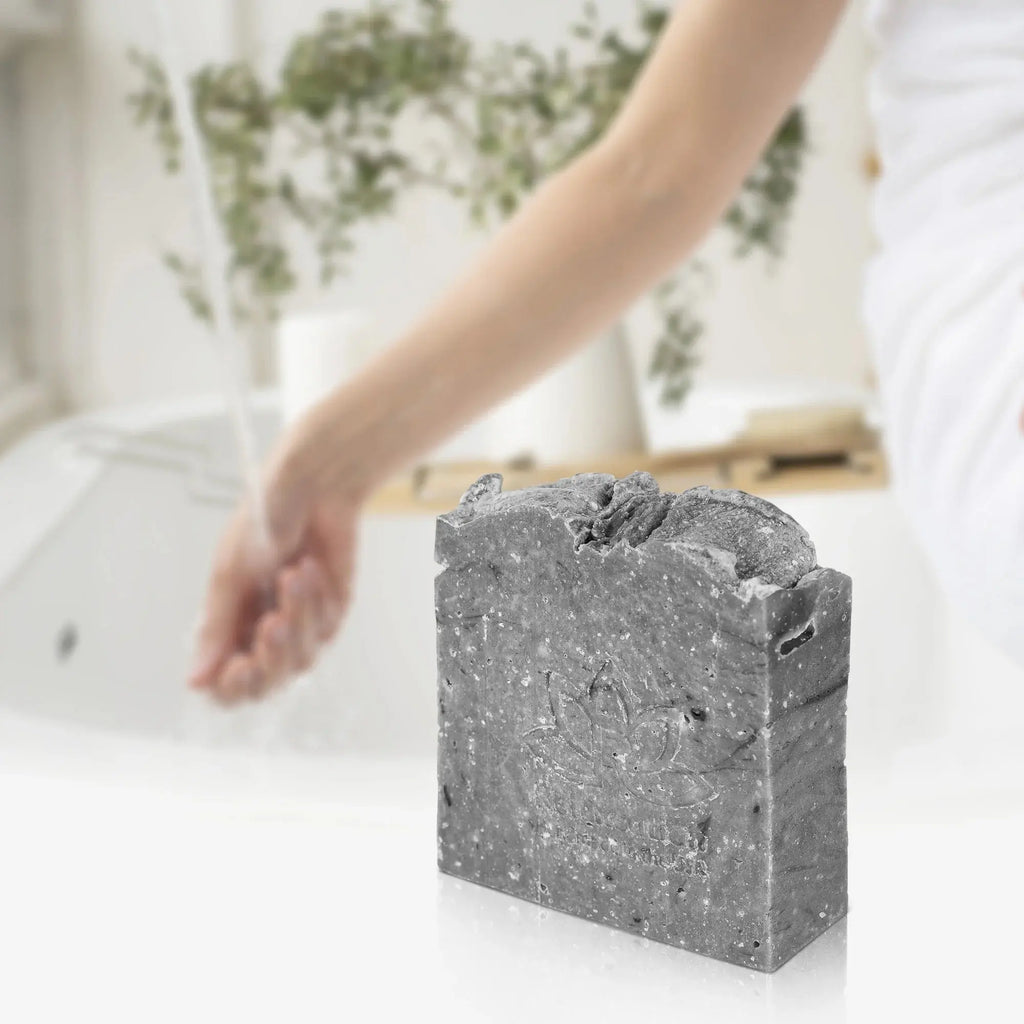 Black Charcoal Soap Bar Natural Cold Process Soap Whiskey, Leather and Patchouli Scent Mix Bar Handmade in USA by