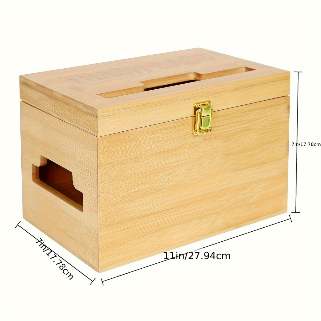 Trash Bag Dispenser, Bamboo Garbage Bag Holder, Plastic Bag Holder with Handles, Grocery Bag Holder Wall Mounted or on Countertop, Compatible with Big and Small Trash Bag Rolls Chef's Market