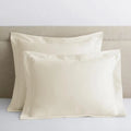 Legends Hotel Organic Ivory Solid 300-Thread Count Cotton Sateen Standard Sham
