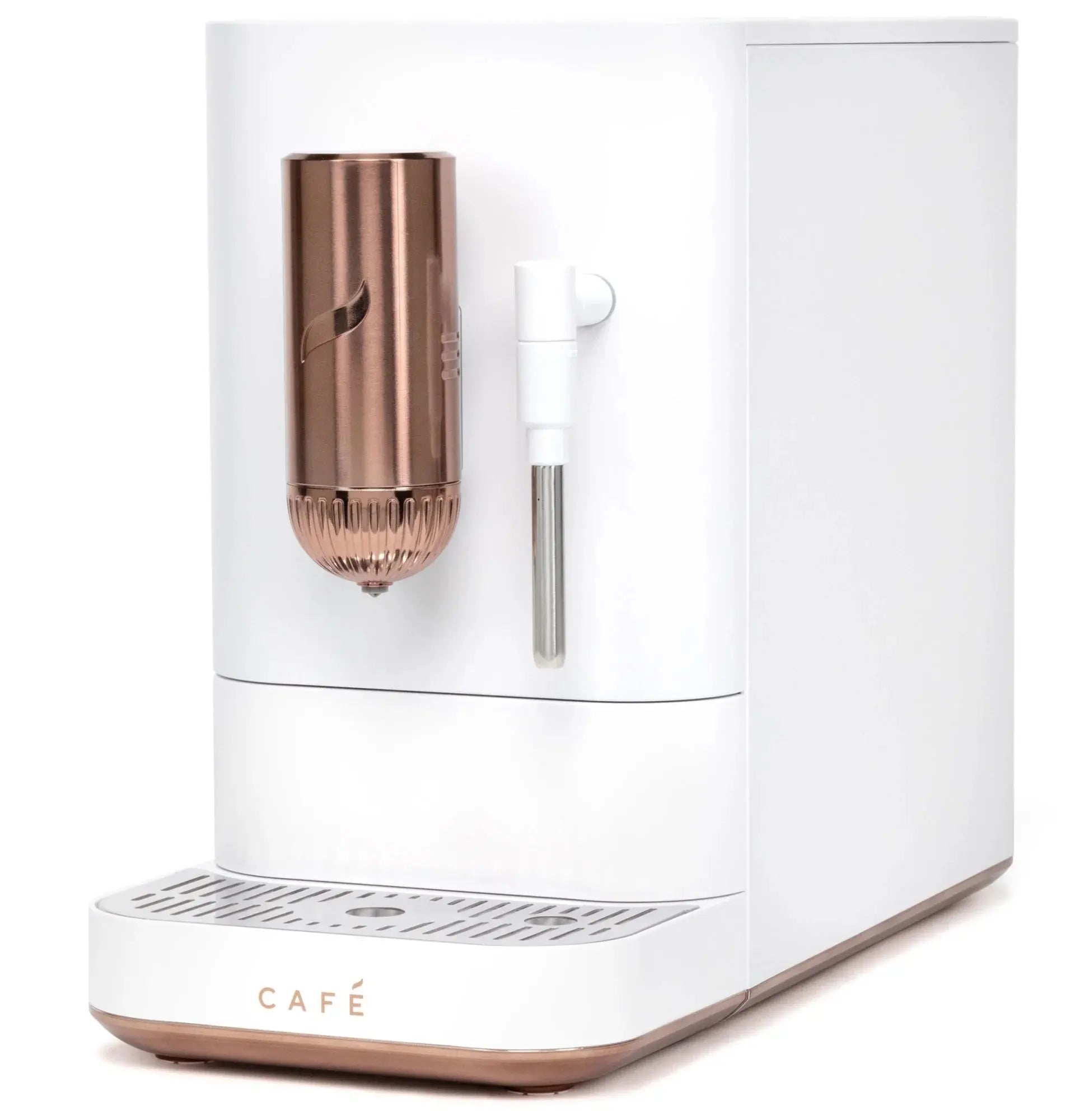 Café Affetto Automatic Espresso Machine + Milk Frother | Built-In & Adjustable Espresso Bean Grinder | One-Touch Brew in 90 Seconds | Matte White, 1.2 Liter