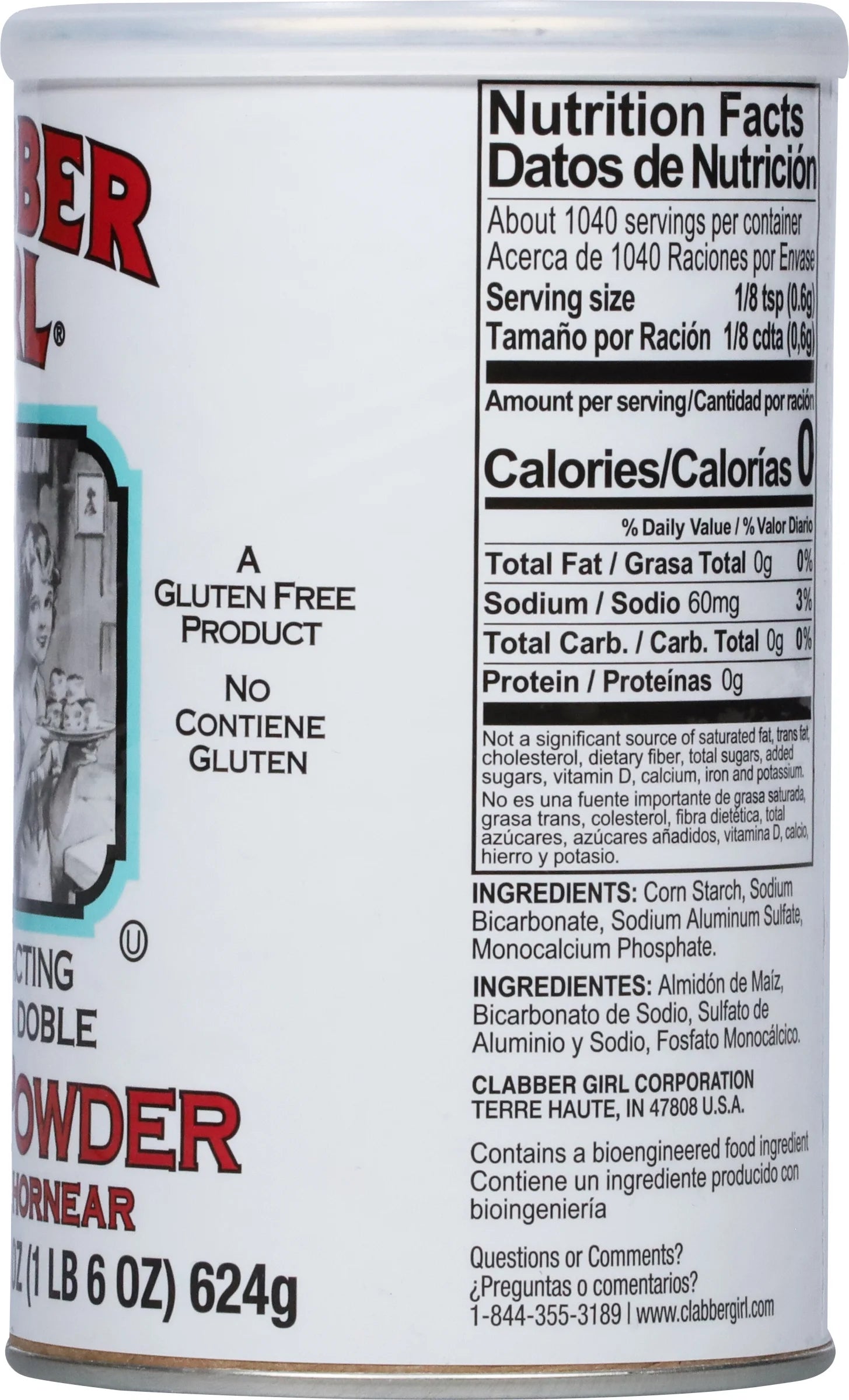 , Gluten-Free, Double Acting Baking Powder, 22 Oz