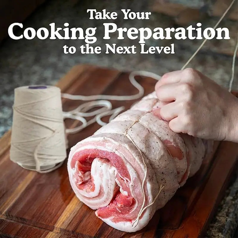 Butchers Cooking Twine, Heavy Duty, 500Ft,16 Ply, 2.4Mm, Food-Safe Cotton Kitchen String for Turkey Trussing, Meat Prep, Crafting, Natural, Pack of 1