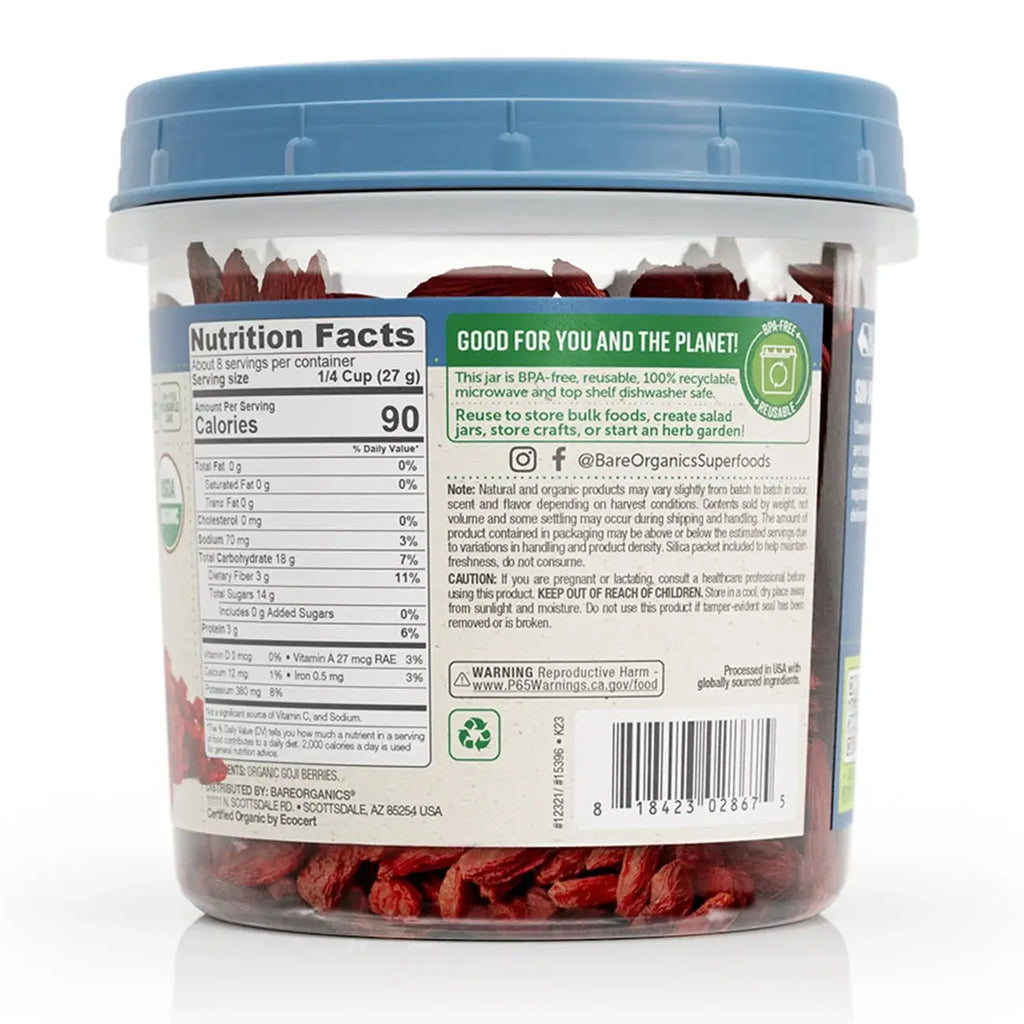 Goji Berries (Organic - Sun Dried) (8Oz) 227G
