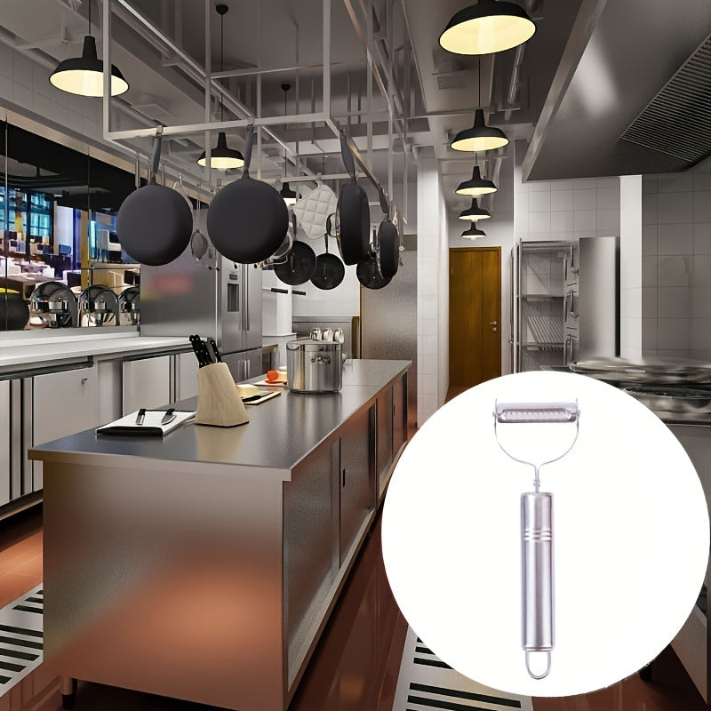 1pc 2 In 1 Stainless Steel Vegetable Peeler, Julienne Cutter, Slicer, Shredder, Scraper, For Fruit, Potatoes, Carrot, And Cucumber, Kitchen Supplies Chef's Market