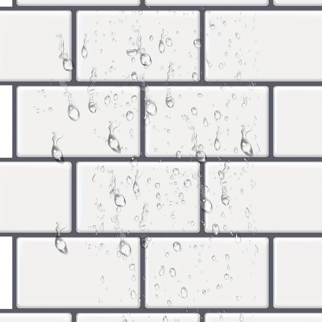 10pcs Self-adhesive 3D Subway Ceramic Tile Sticker For Kitchen, 12x12 Inch Decorative Home Renovation, Wall Tile Sticker For Kitchen, Balcony, Sink, Bathroom, Restaurant Chef's Market