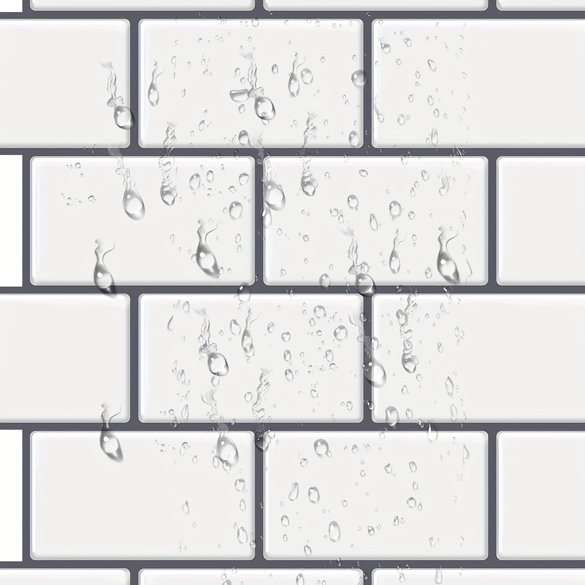 10pcs Self-adhesive 3D Subway Ceramic Tile Sticker For Kitchen, 12x12 Inch Decorative Home Renovation, Wall Tile Sticker For Kitchen, Balcony, Sink, Bathroom, Restaurant Chef's Market