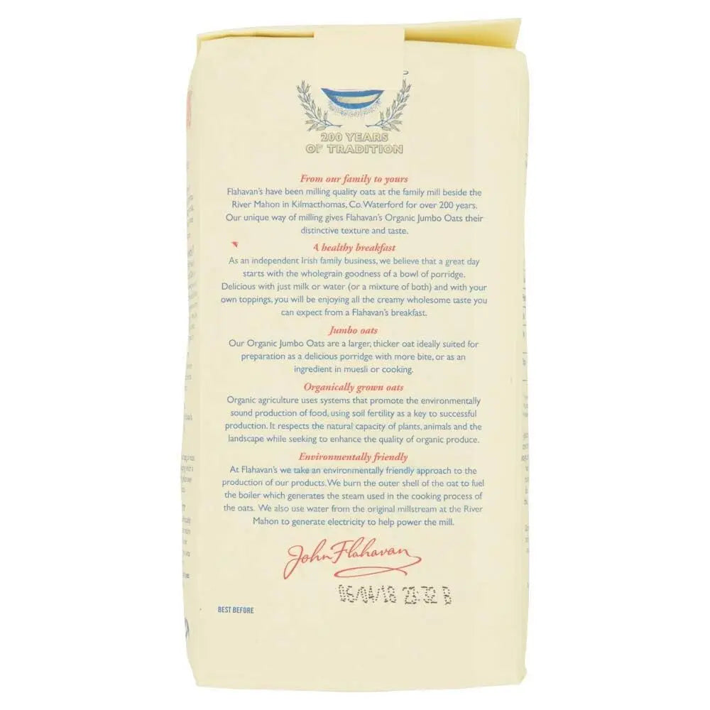 Flahavan'S Organic Porridge Oats 35.3 Ounce Creamy Delicious Breakfast Cereal