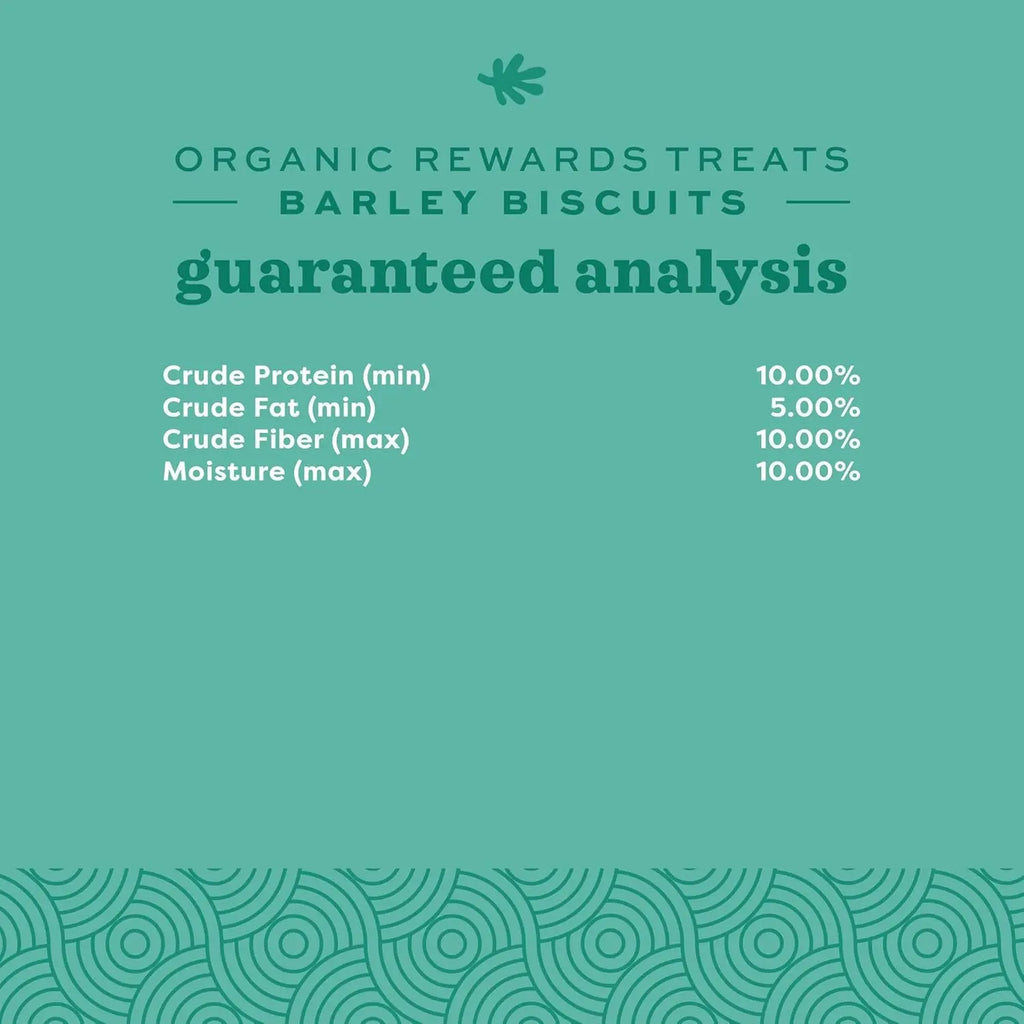 Organic Barley Biscuits, Rabbit & Guinea Pig Treats, Organic Hamster & Bunny Treats with Barley, Apple & Carrot, Made in USA, Small Pet Supplies, 2.65 Oz Bag