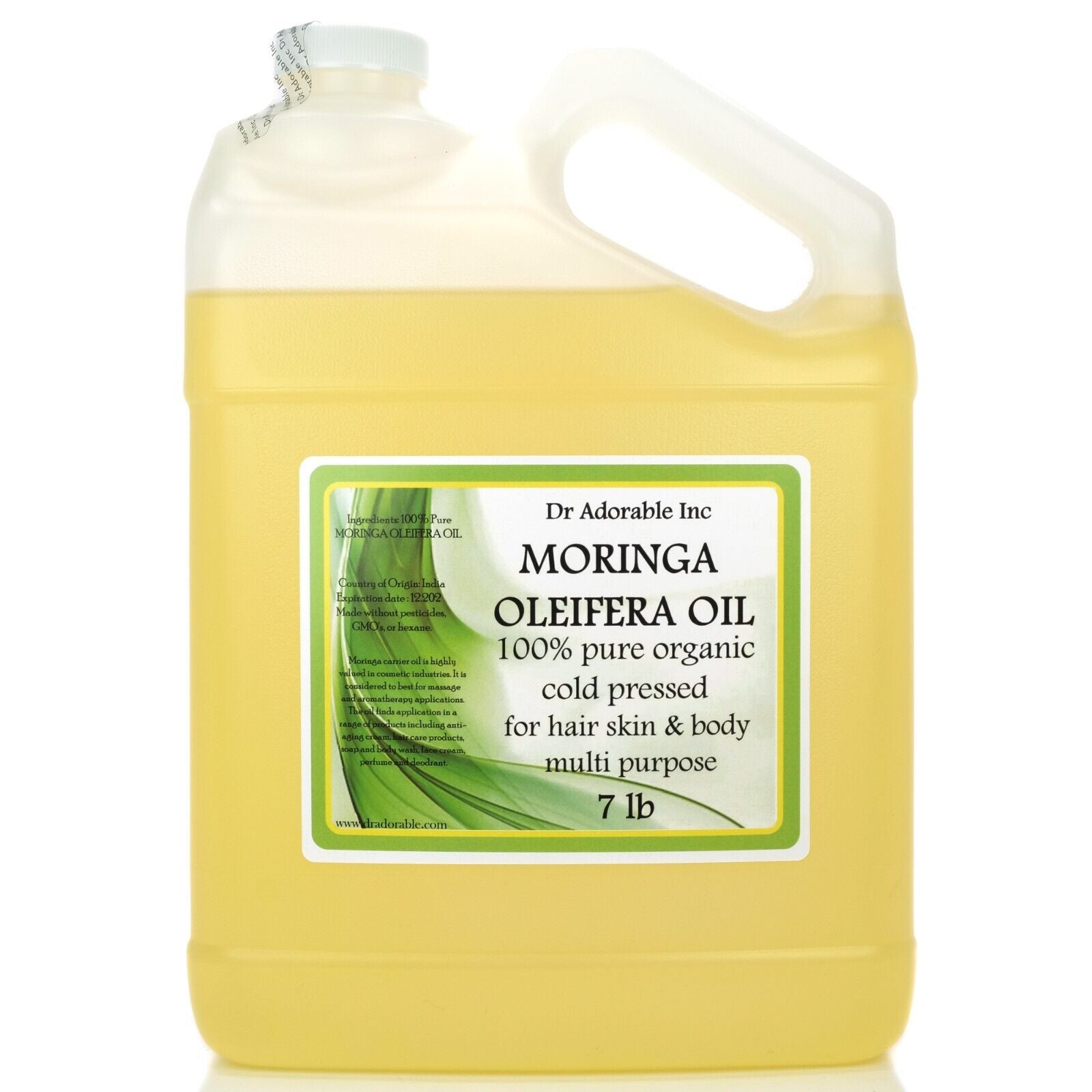 Organic Moringa Oleifera Oil 100% Pure Organic 2 Oz up to Gallon Free Shipping