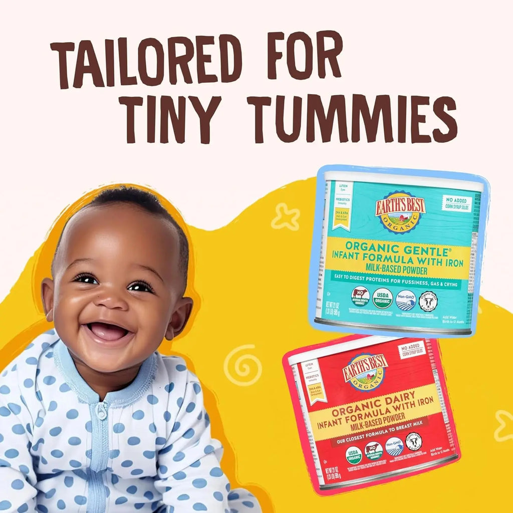 Organic Sensitivity Infant Formula, Babies 0-12 Months, Reduced Lactose, Iron, Omega-3 DHA, Omega-6 ARA, Organic Baby Formula, 21 Ounce Container