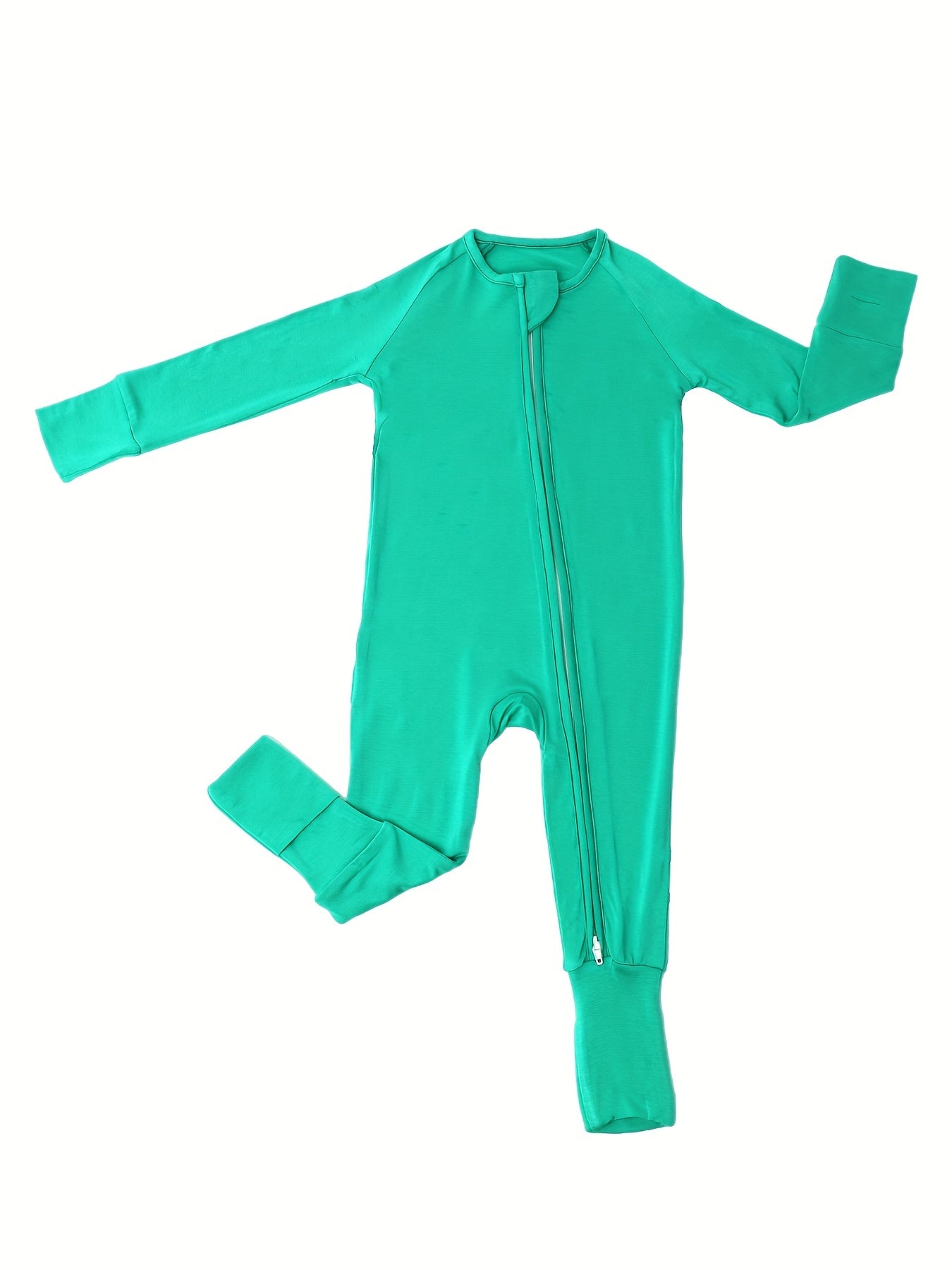 Cozy Long Sleeve Bamboo Fiber Crew Neck Raglan Solid Color Baby Romper - Soft High Stretch Knit Fabric, Machine Washable, Loose Fit for Comfort - Perfect for Fall and Winter Season Chef's Market