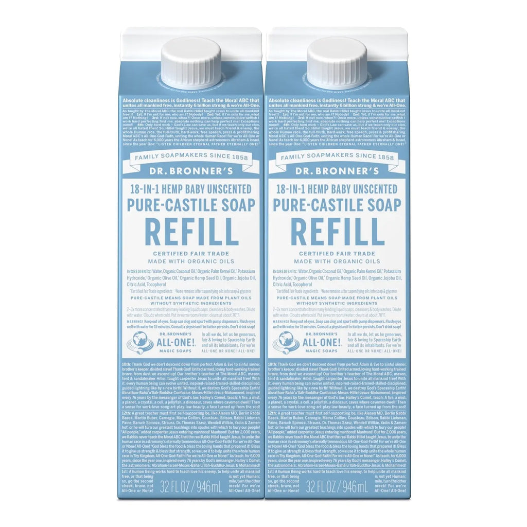 Dr Bronner'S Pure Castile Liquid Soap 32Oz Pack of 2 Organic Fair Trade