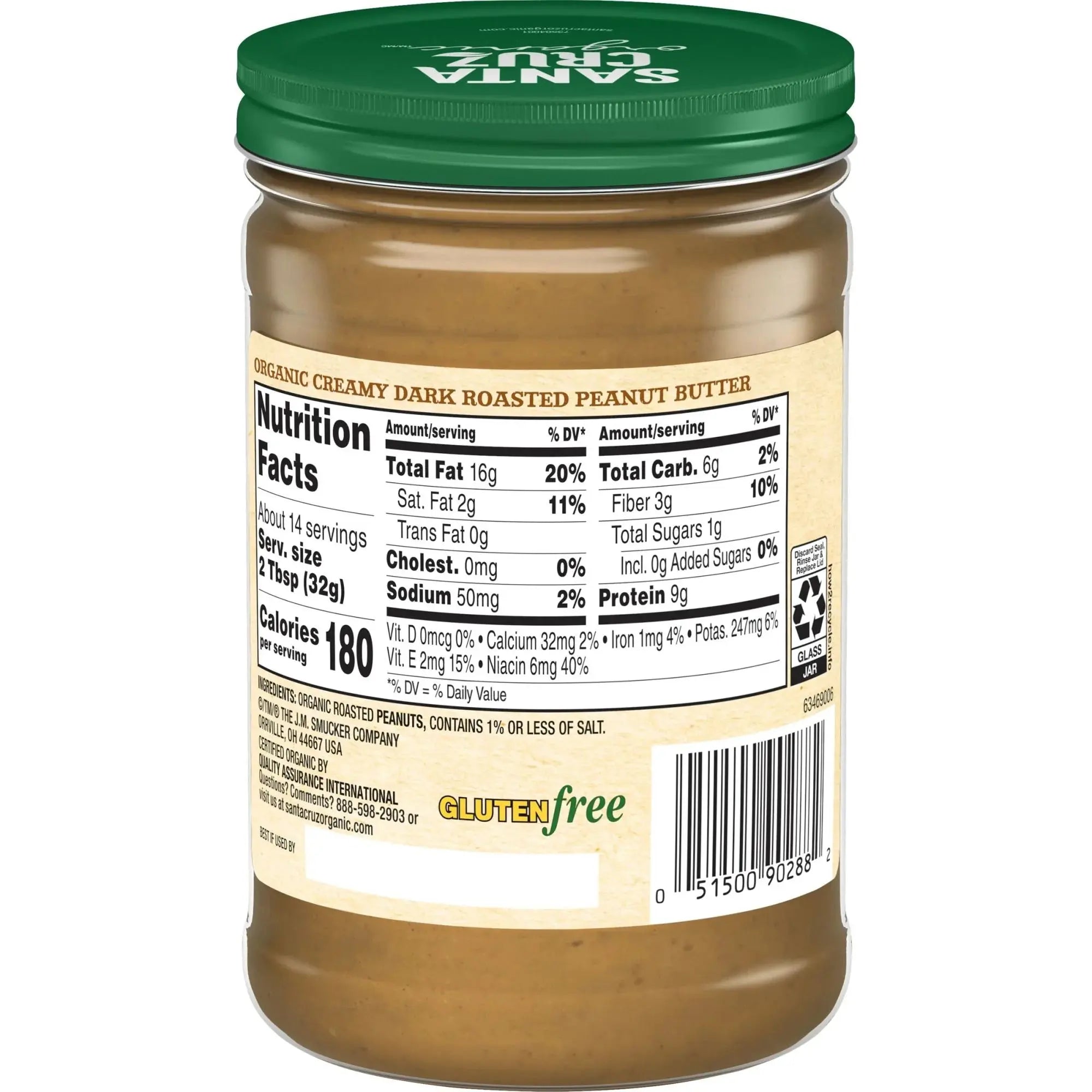 (2 Pack)  Creamy Dark Roasted Peanut Butter, 16 Ounces