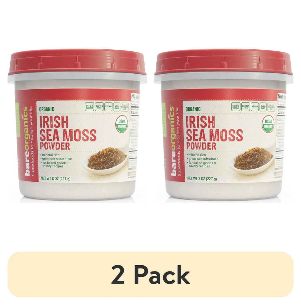 (2 Pack)  Raw Organic Irish Sea Moss 8 Oz Pwdr.