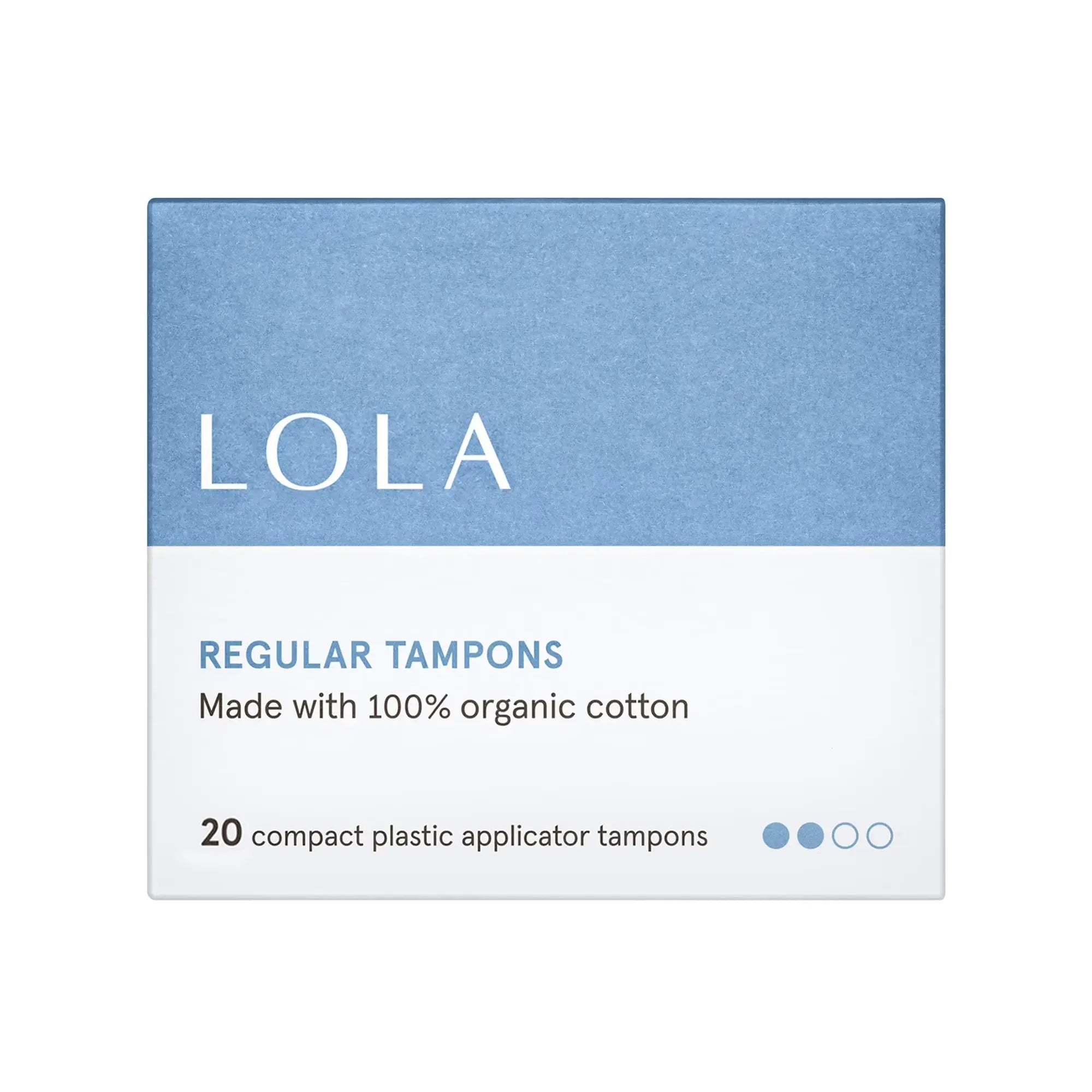 Regular Tampons, Organic Cotton, Compact Plastic Applicator, 20 Count
