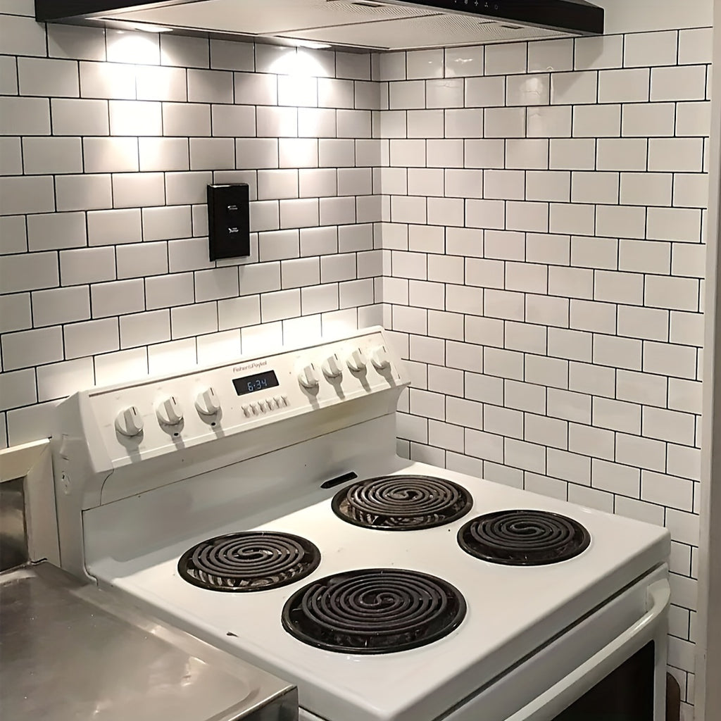 10pcs Self-adhesive 3D Subway Ceramic Tile Sticker For Kitchen, 12x12 Inch Decorative Home Renovation, Wall Tile Sticker For Kitchen, Balcony, Sink, Bathroom, Restaurant Chef's Market