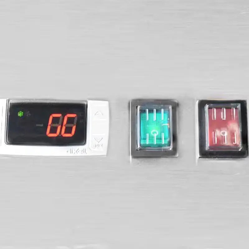 81 In. W 72 Cu. Ft. Three Door Commercial Reach in Upright Refrigerator in Stainless Steel