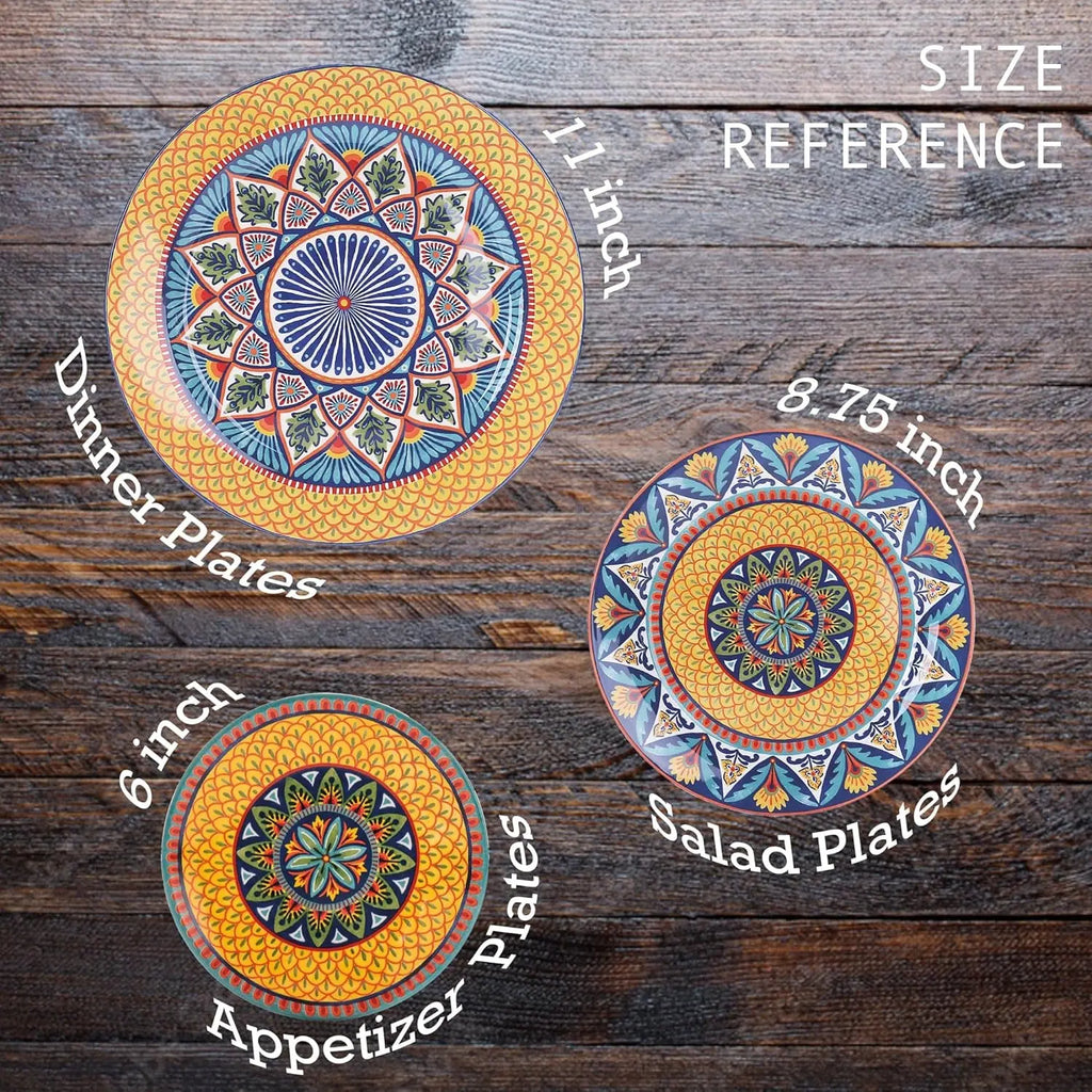 Havana Dinner Plates Set of 4, 11 Inch Large Ceramic Plates for Pasta, Steak, Stylish Serving Dishes, Microwave and Dishwasher Safe, Gift for Housewarming and Thanksgiving