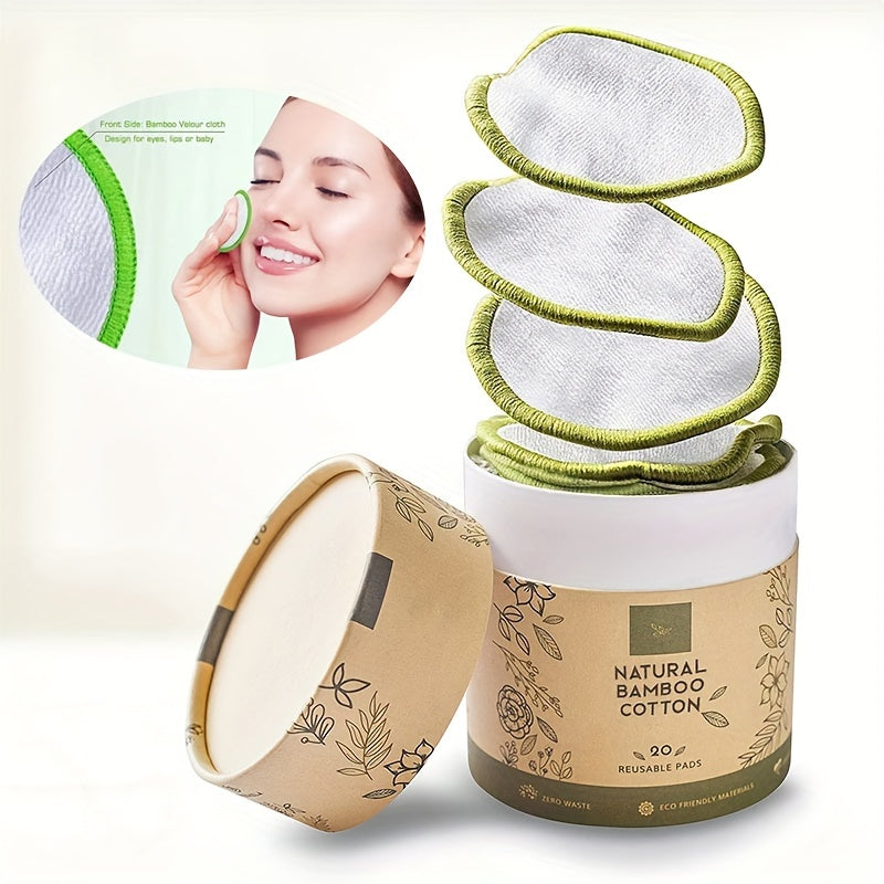 15pcs Sustainable Bamboo Cotton Makeup Remover Pads, Reusable & Washable, Suitable for All Skin Types Chef's Market