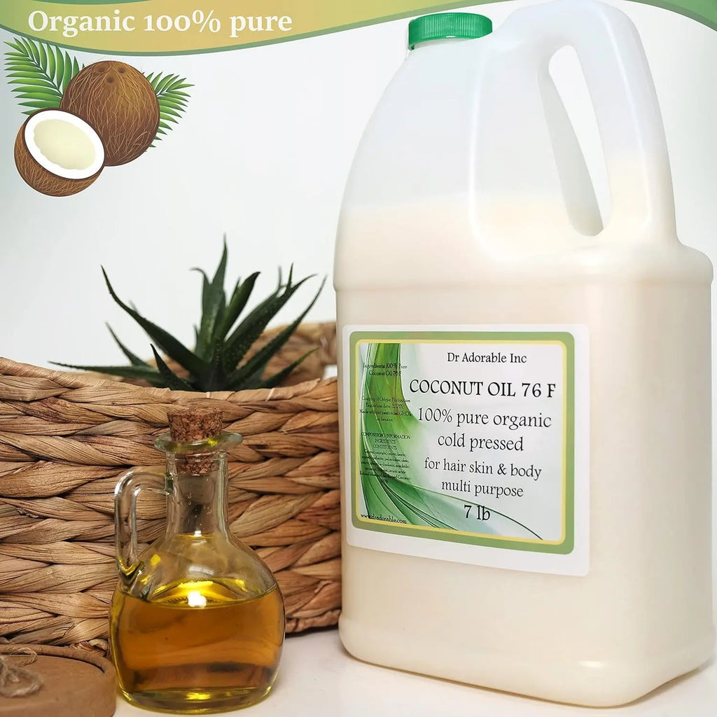 Dr Adorable - 7 Lb - Coconut Oil 76 Degree - 100% Pure Natural Organic Cold Pressed