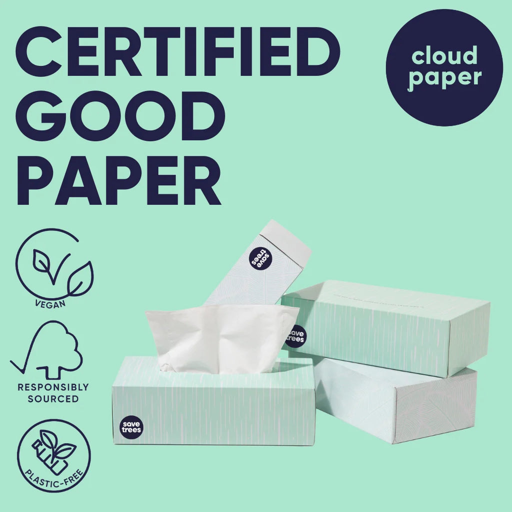 Bamboo Facial Tissues - 12 Bamboo Tissue Boxes, 100 Hypoallergenic Facial Tissues per Box - Unscented, Fragrance-Free