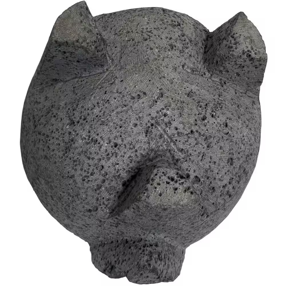 8.6 In. Mexican Hand-Made Lava Stone Mortar and Pestle Ideal as Herb Bowl, Spice Grinder Pig Design