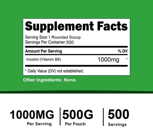 1.1Lb (500G) PURE INOSITOL POWDER PHARMACEUTICAL GRADE MOOD STRESS ANXIETY VEGAN