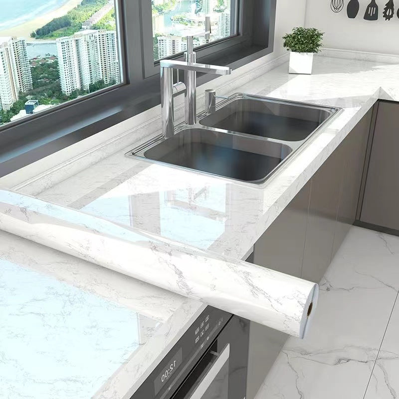 Extra Thick Vinyl Self-Adhesive Wallpaper, Waterproof and Oil Proof, Removable Peel and Stick Wall Stickers for Bathroom and Kitchen, Brick Stone Wood Pattern, Random Matc Chef's Market