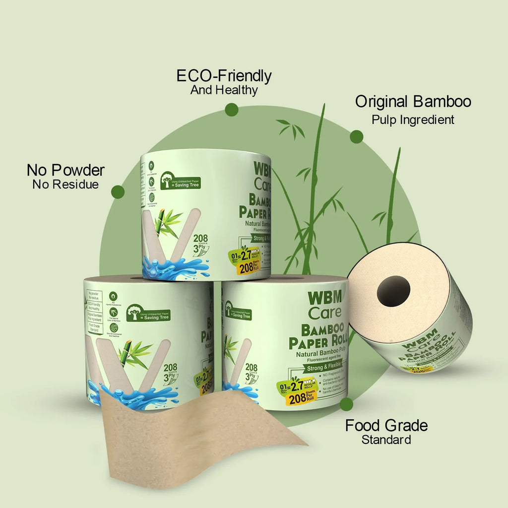 Bamboo Toilet Paper, 3-Ply, Tree-Free, 20 Rolls, 4160 Sheets