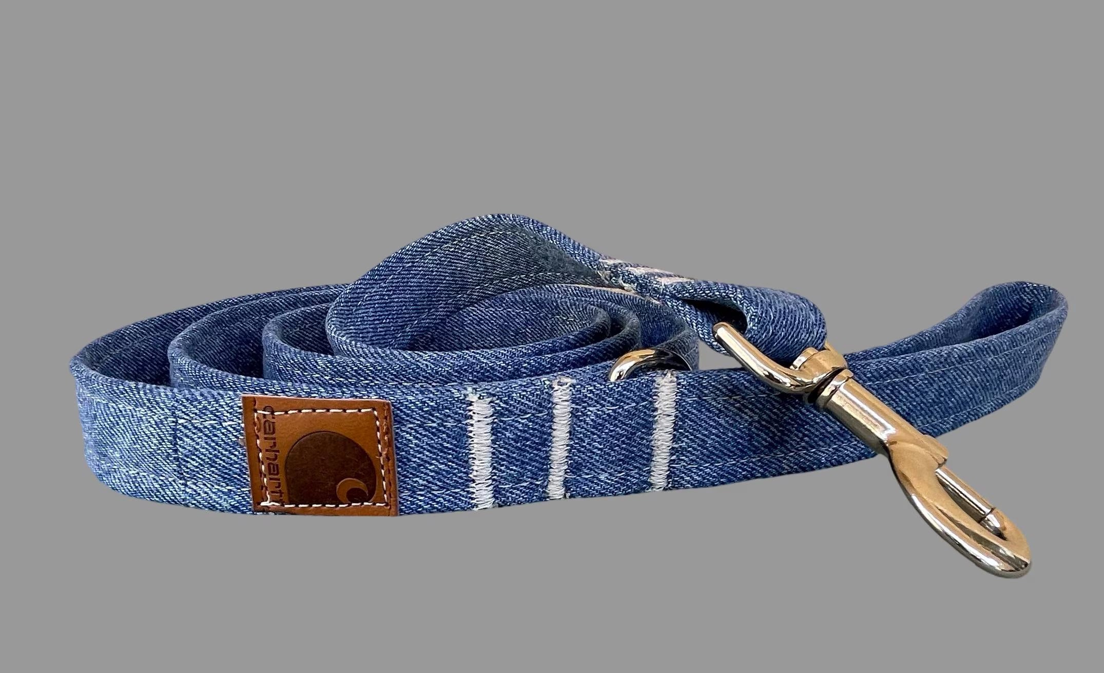 Handmade Carhartt Denim Dog Leash – Upcycled Denim, Sustainable, Durable & Unique Pet Accessory