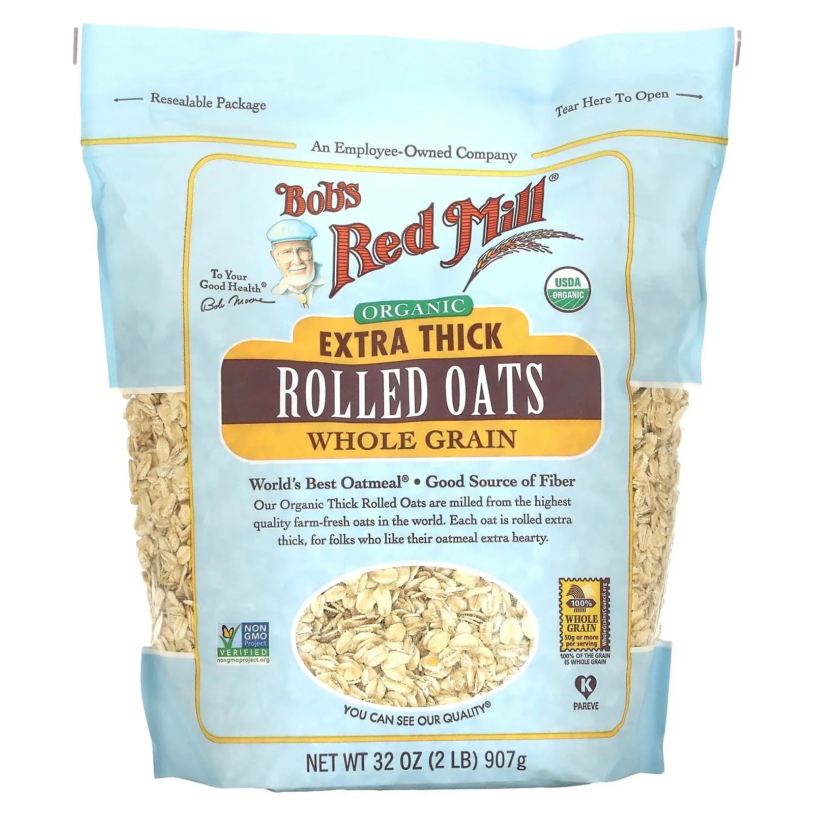 , Extra Thick Rolled Oats, Organic, 32 Oz