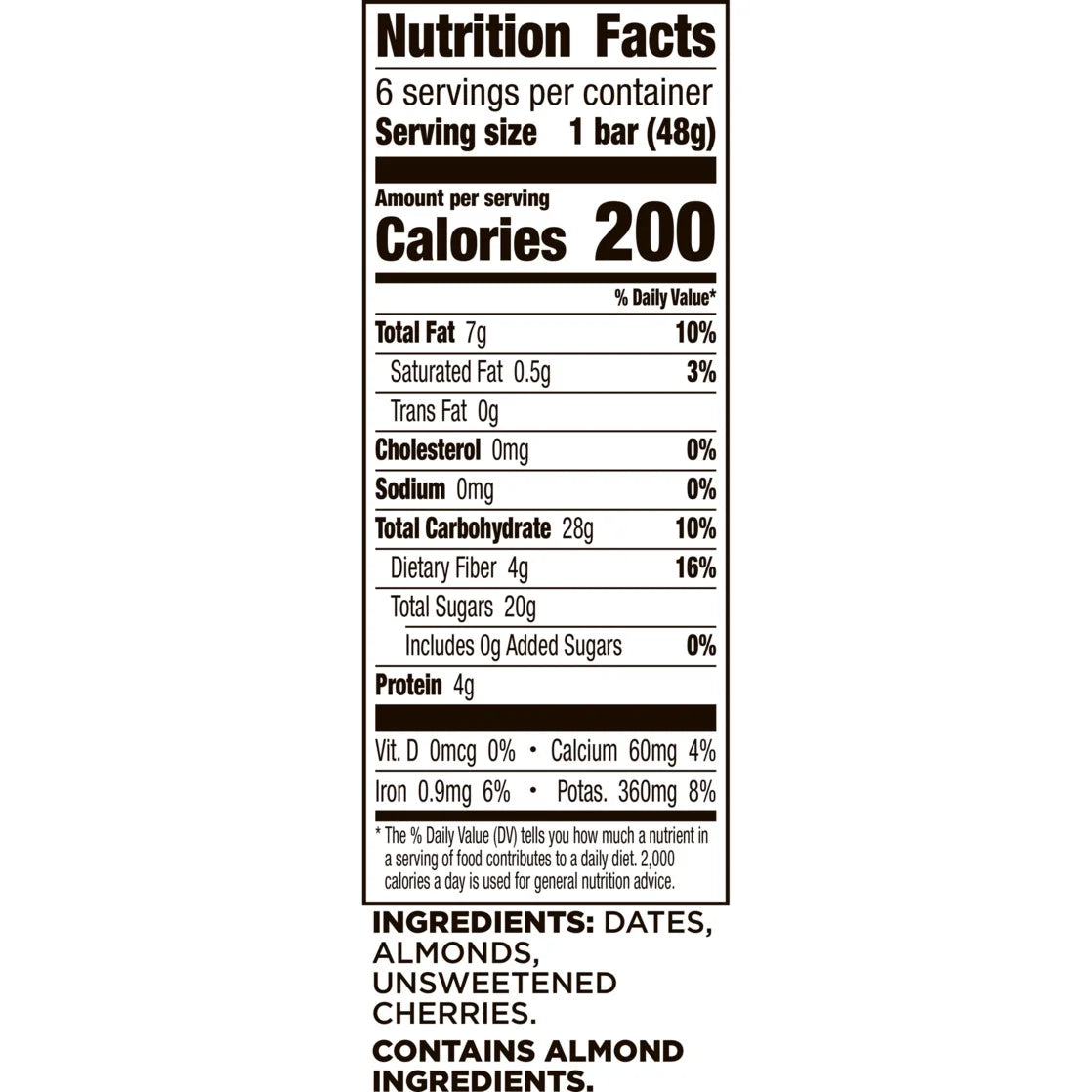 Cherry Pie Fruit and Nut Bars, Gluten Free and Vegan, 10.2 Oz, 6 Ct