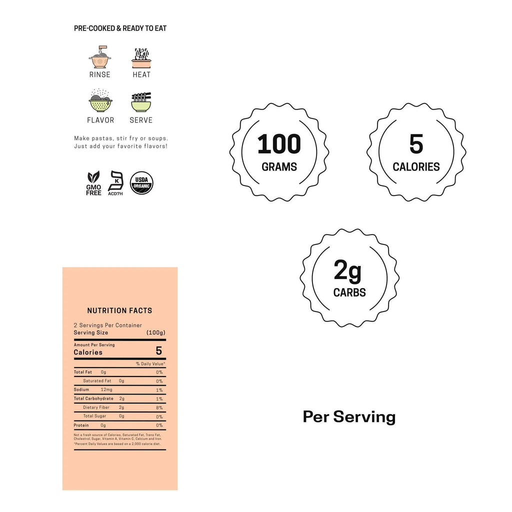 Organic Konjac Noodles & Rice Trial Set (2 Pack) Low Carb Keto Friendly Plant Based 100% USDA Organic Shirataki Healthy & Guilt Free