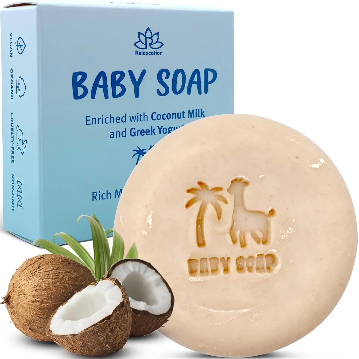 Baby Soap Bar for Kids Handmade in USA Natural and Safe for Sensitive Skin Buttermilk Greek Yogurt and Coconut Milk by