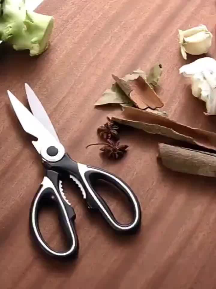 1 Durable Stainless Steel Kitchen Shears, Multi-Purpose Food Scissors for Fish, BBQ, and Bones - Sharp Blades and Ergonomic Handle for Easy Cutting of Chicken, Duck, or Fish. Ideal for Cooking, Baking, and Meal Prep. High-Qua Chef's Market