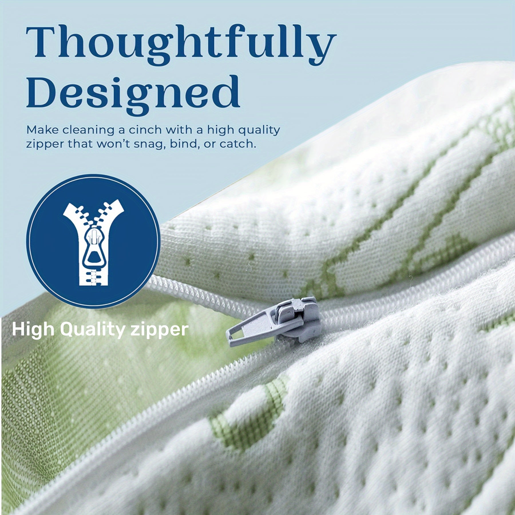 Double Pack High Weight Bamboo Fiber Jacquard Waterproof Pillowcase, Cool and Soft Pillowcase, Washable Pillow Protector Chef's Market