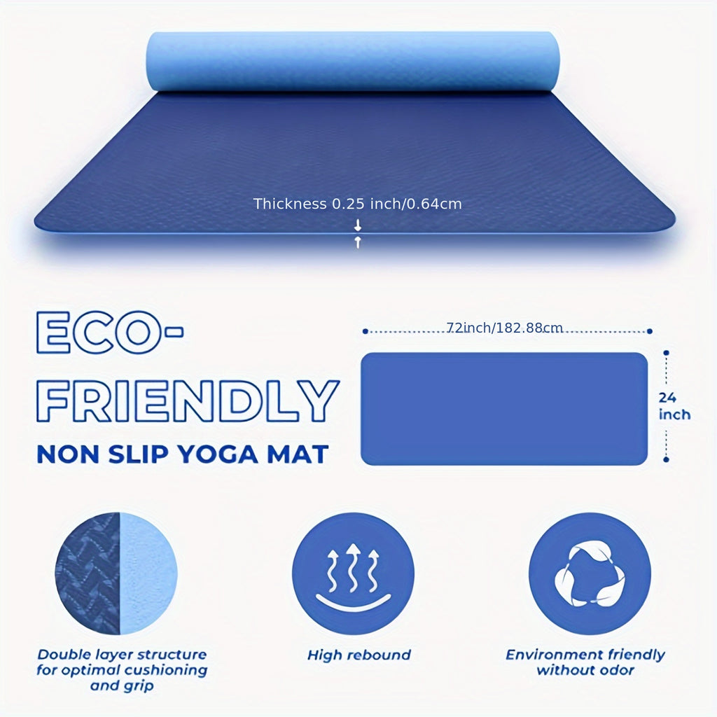 TPE Yoga Mat Non Slip Eco Friendly, Lasting Rebound Mat Bothside Non Slip Exercise Mat, Workout Mat Chef's Market