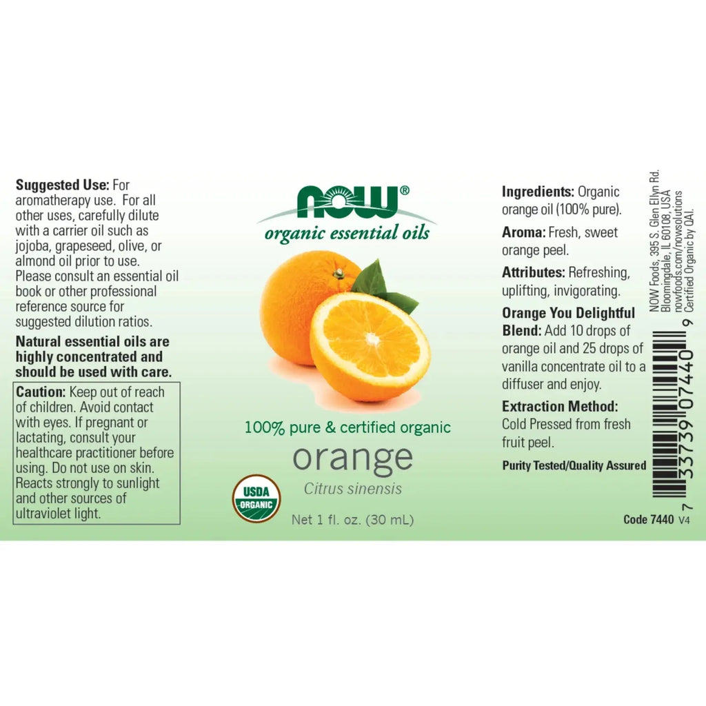 Foods Organic Orange Oil, 1 Fluid Ounce