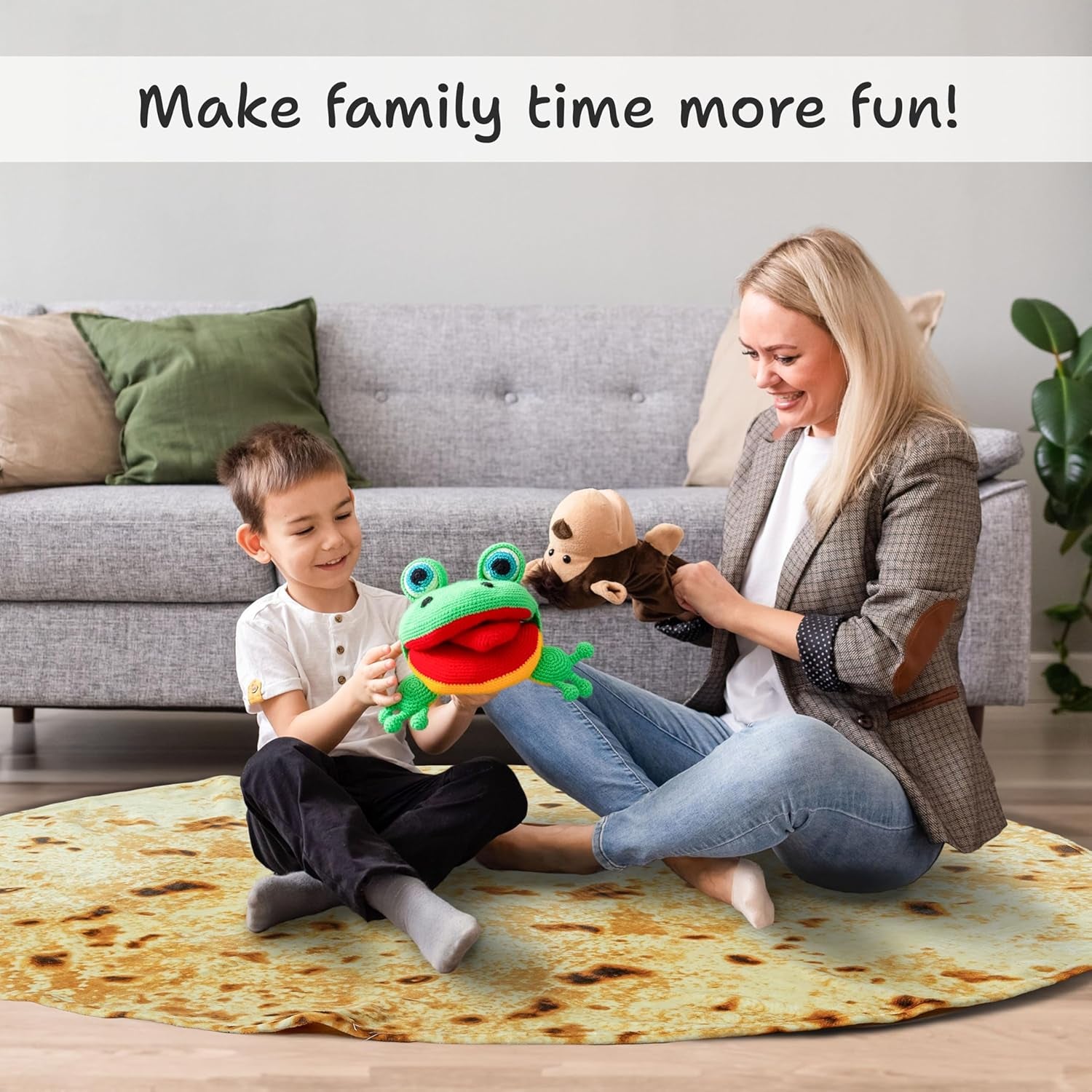 Burrito Tortilla Blanket, Double Sided Taco Corn Wrap Novelty Throw for Adult Kid Teen, Realistic Food Blanket, Funny Gag Gift for Birthday, Yellow Corn 70In