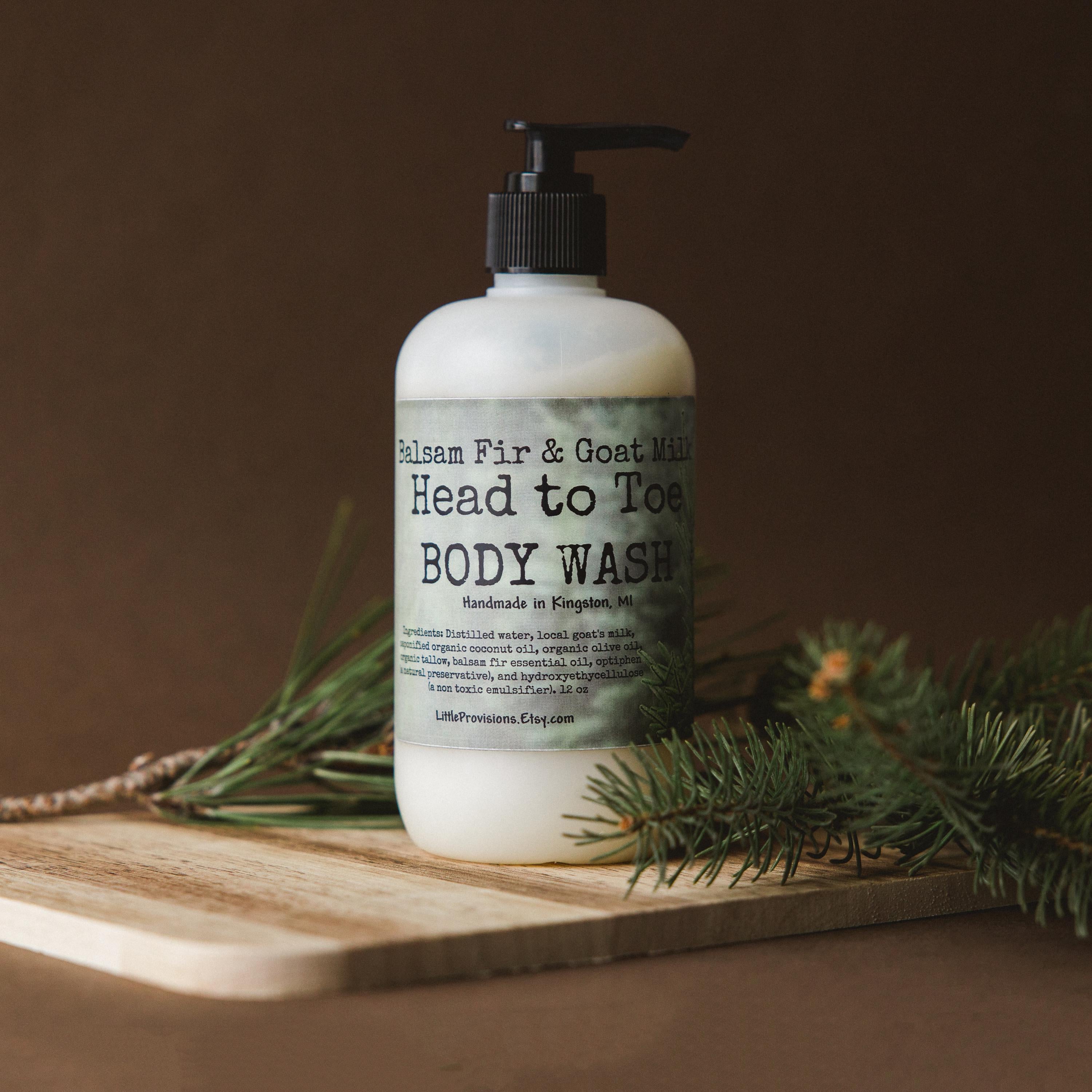 Goat Milk Body Wash Pure Ingredients 12Oz Pump Organic Oils Lavender Peppermint Orange Lemongrass