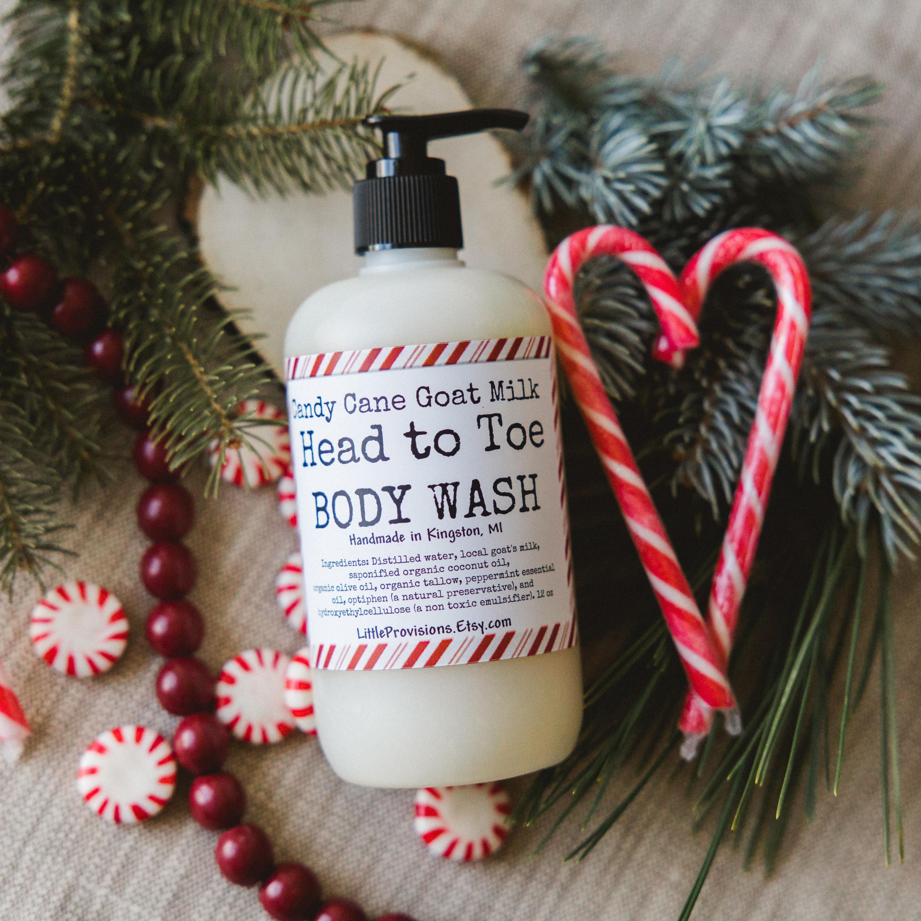 Goat Milk Body Wash Pure Ingredients 12Oz Pump Organic Oils Lavender Peppermint Orange Lemongrass