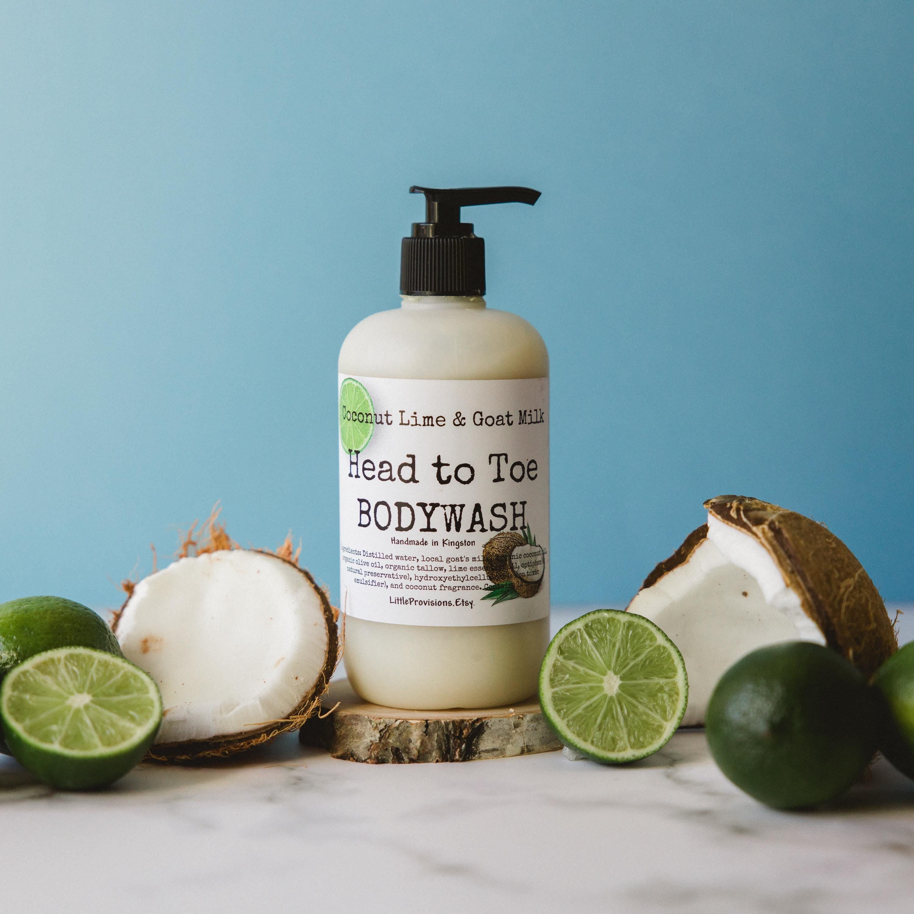 Goat Milk Body Wash Pure Ingredients 12Oz Pump Organic Oils Lavender Peppermint Orange Lemongrass