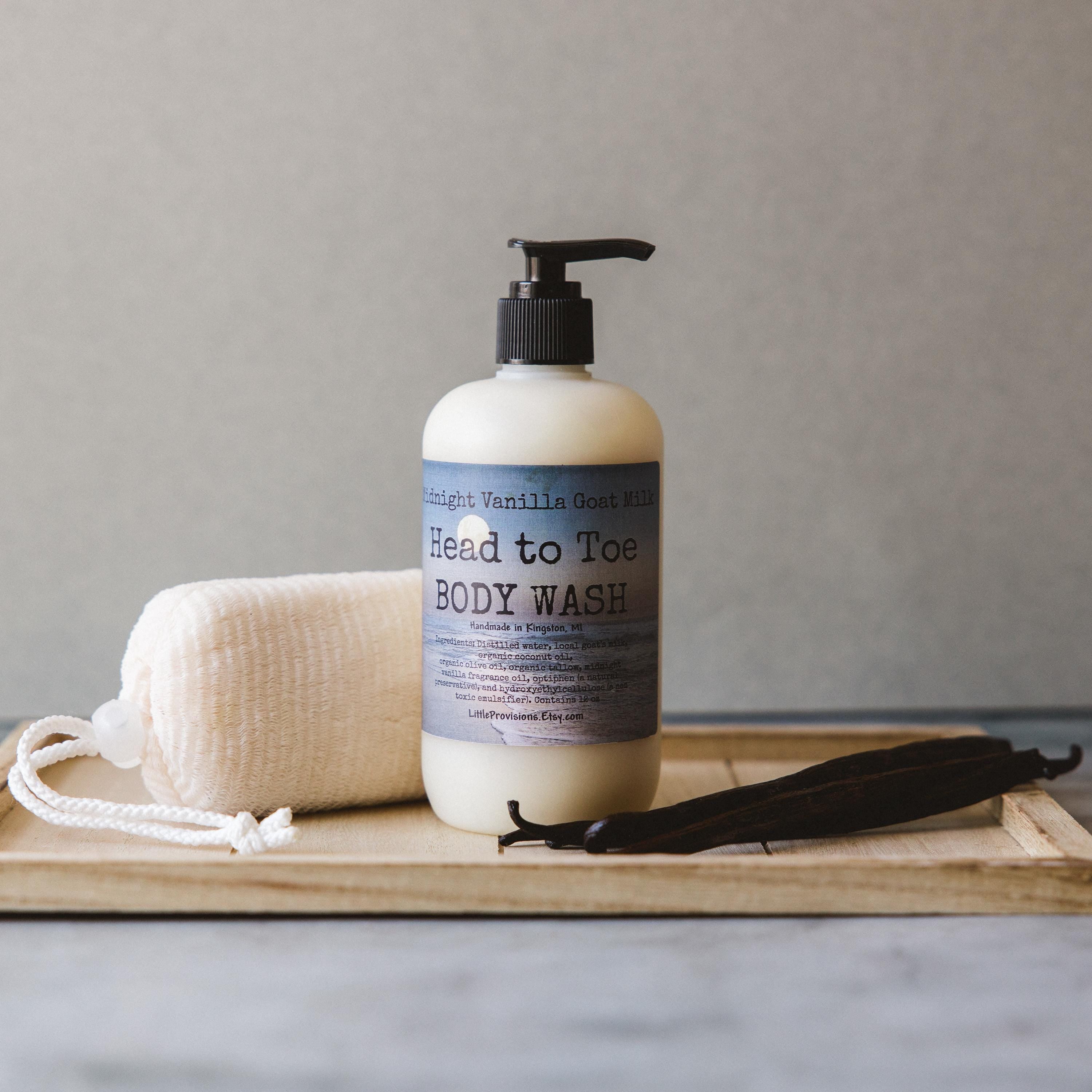 Goat Milk Body Wash Pure Ingredients 12Oz Pump Organic Oils Lavender Peppermint Orange Lemongrass